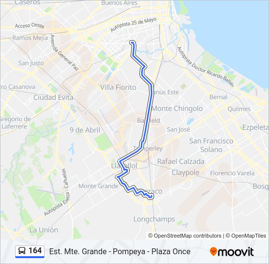 164 Colectivo Line Map