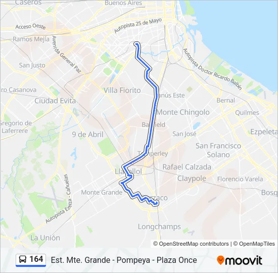 164 Colectivo Line Map