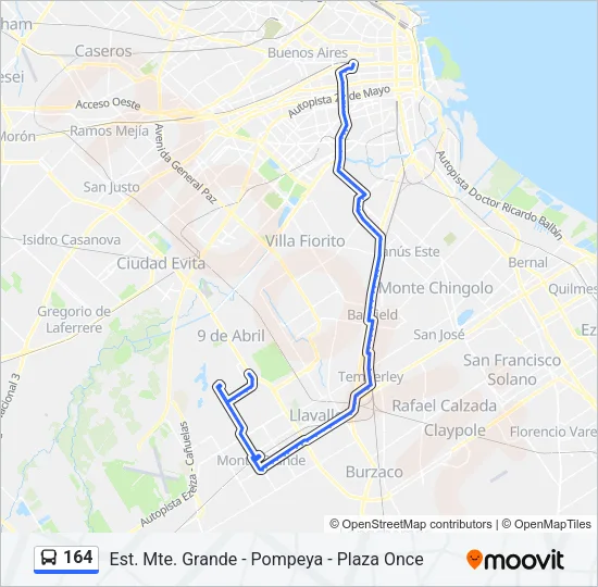 164 Colectivo Line Map