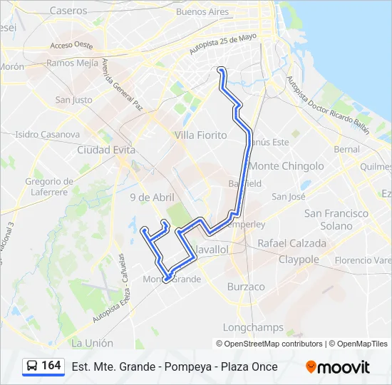 164 Colectivo Line Map