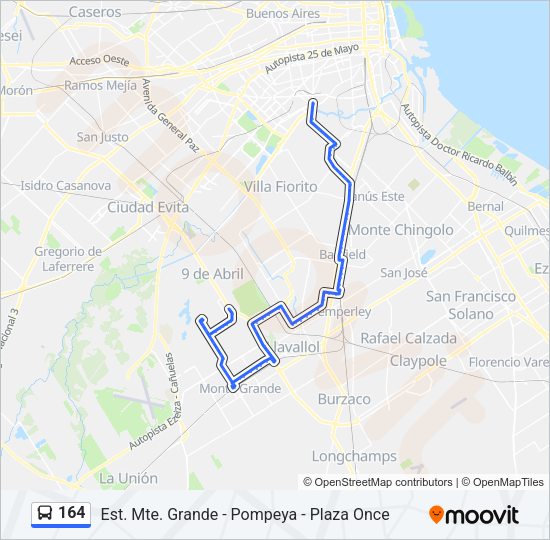 164 Colectivo Line Map