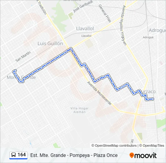 164 Colectivo Line Map