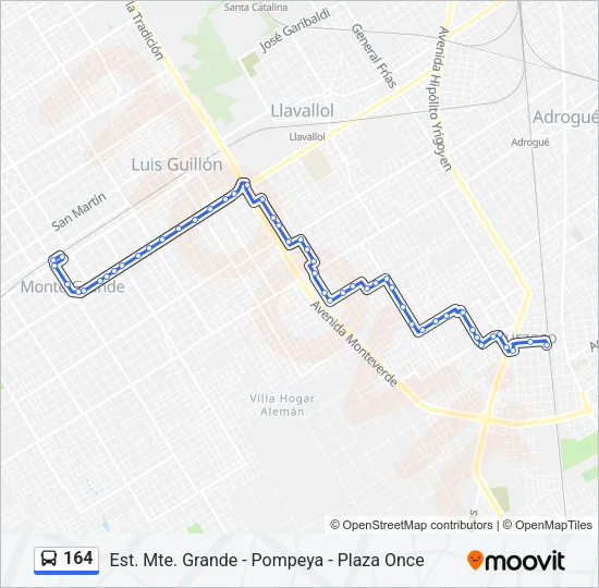 164 Colectivo Line Map