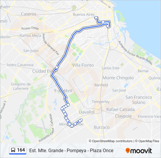 164 Colectivo Line Map