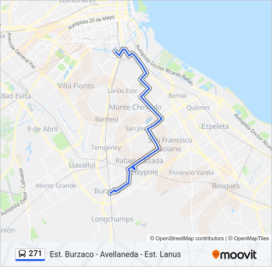 Mapa de 271 de Colectivo