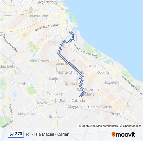 Mapa de 373 de Colectivo