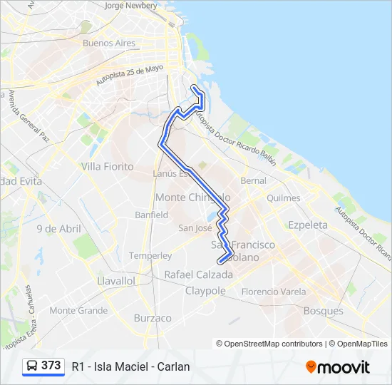 373 Colectivo Line Map