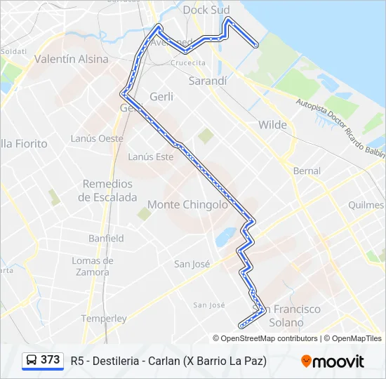 373 Colectivo Line Map