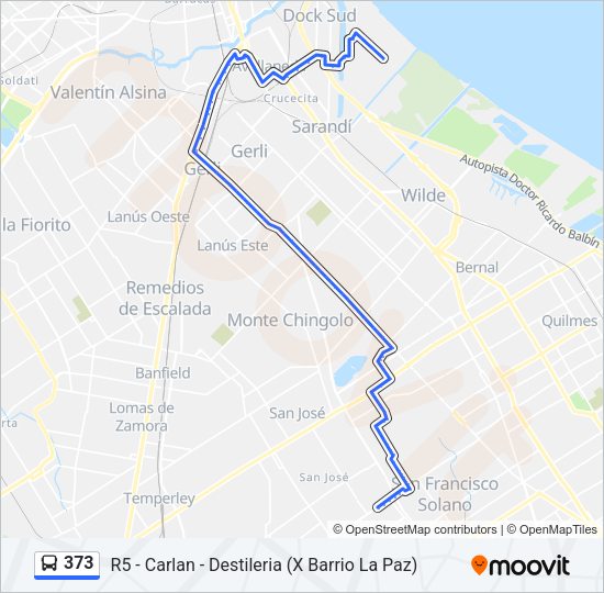 Mapa de 373 de Colectivo