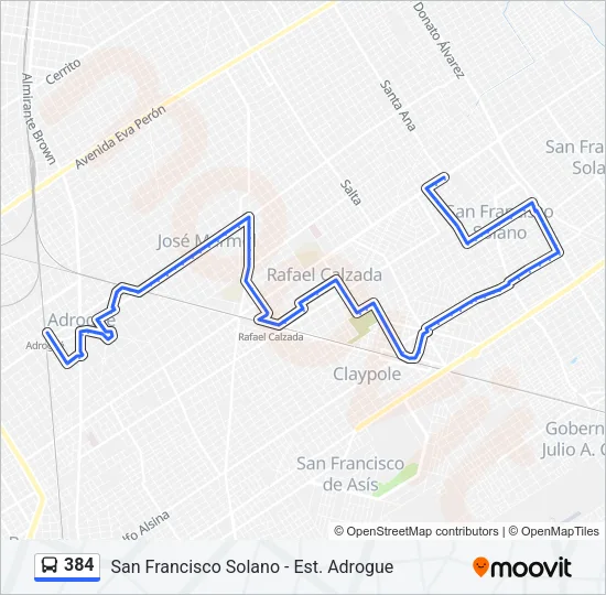 384 Colectivo Line Map