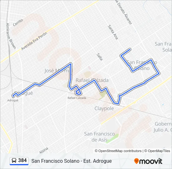 384 Colectivo Line Map