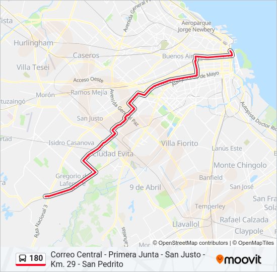 Mapa de 180 de Colectivo