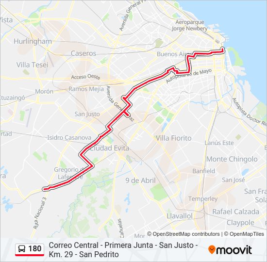 Mapa de 180 de Colectivo