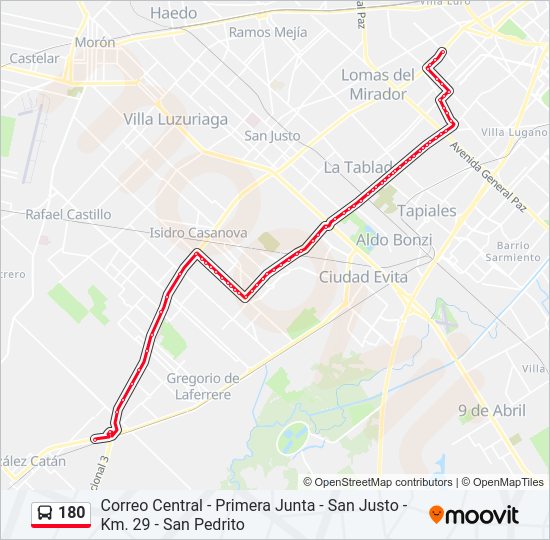 Mapa de 180 de Colectivo