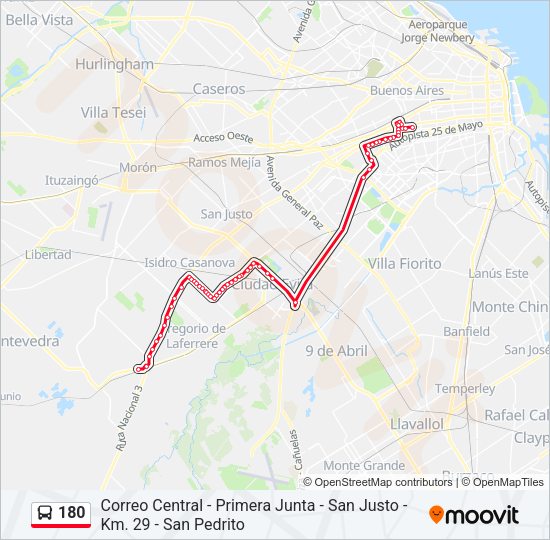 Mapa de 180 de Colectivo