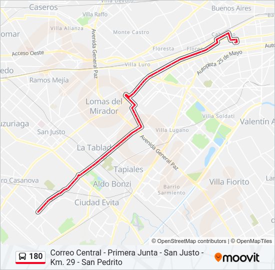 Mapa de 180 de Colectivo