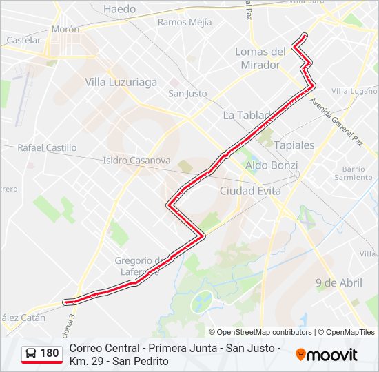 Mapa de 180 de Colectivo