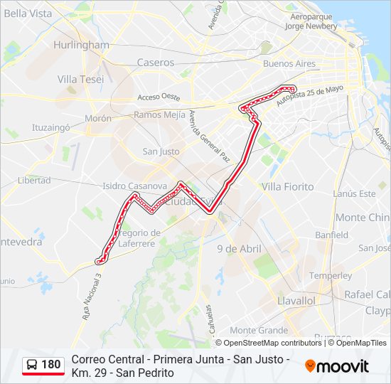Mapa de 180 de Colectivo