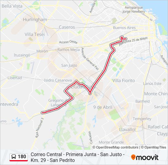 Mapa de 180 de Colectivo