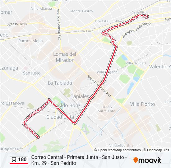 Mapa de 180 de Colectivo