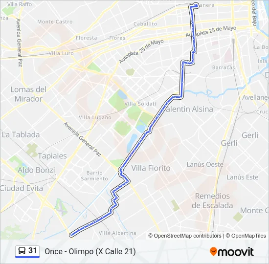31 Colectivo Line Map