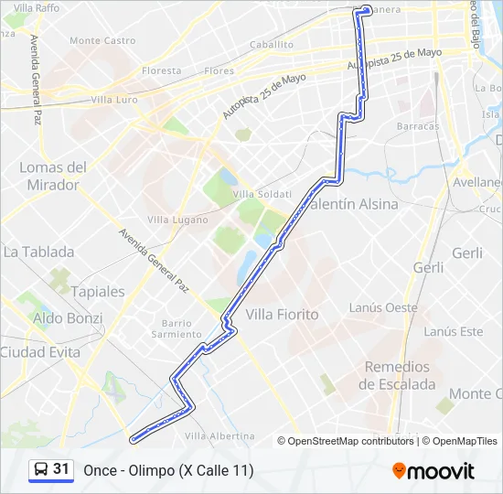 31 Colectivo Line Map