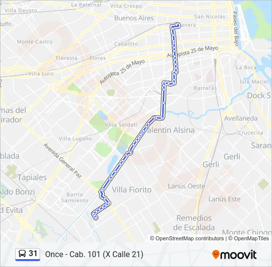 31 Colectivo Line Map