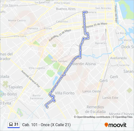 31 Colectivo Line Map