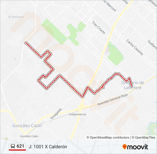 Mapa de 621 de Colectivo