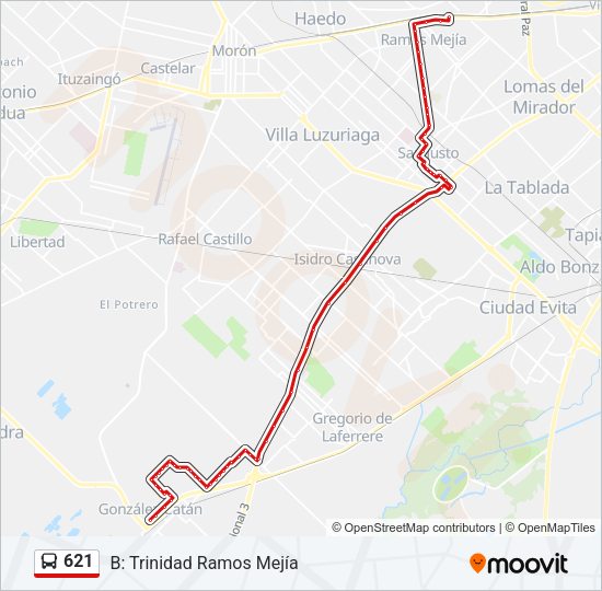 Mapa de 621 de Colectivo