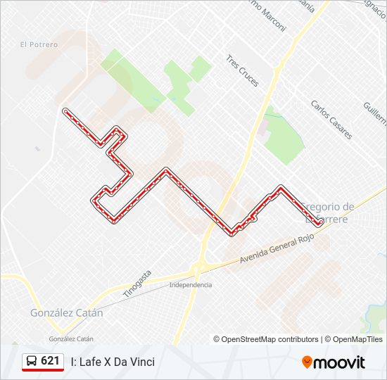 Mapa de 621 de Colectivo