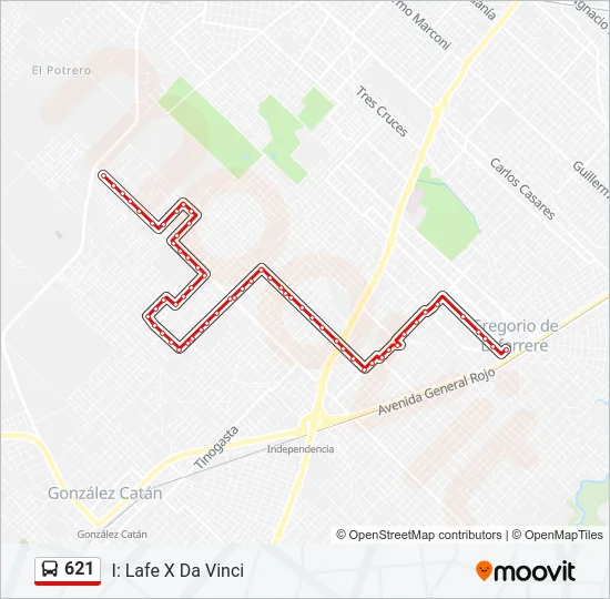621 Colectivo Line Map