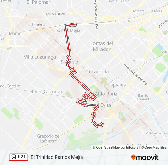 621 Colectivo Line Map