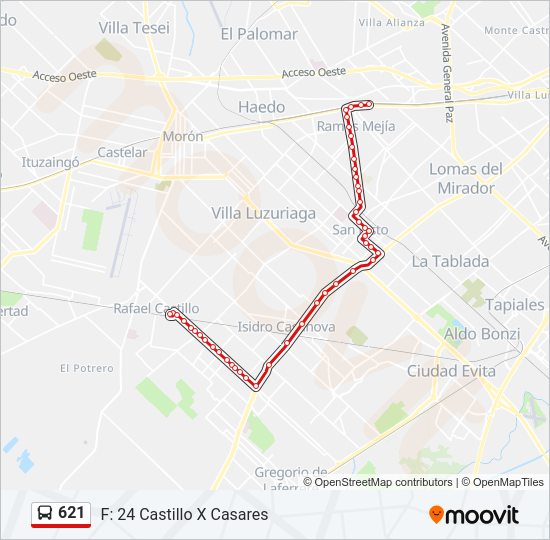 Mapa de 621 de Colectivo