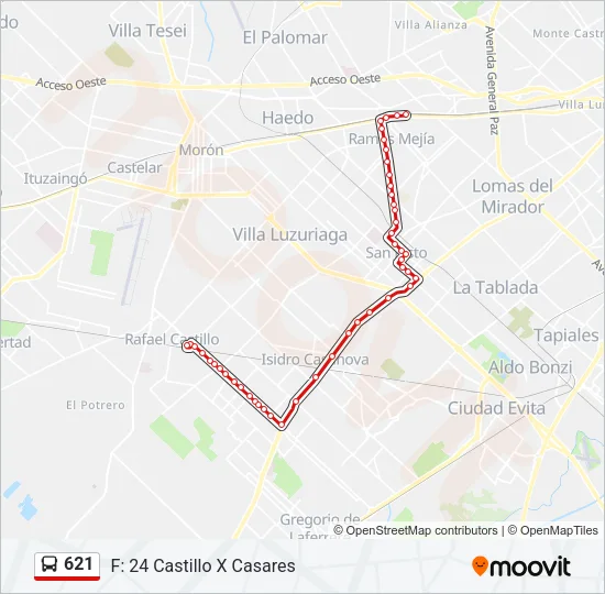 621 Colectivo Line Map
