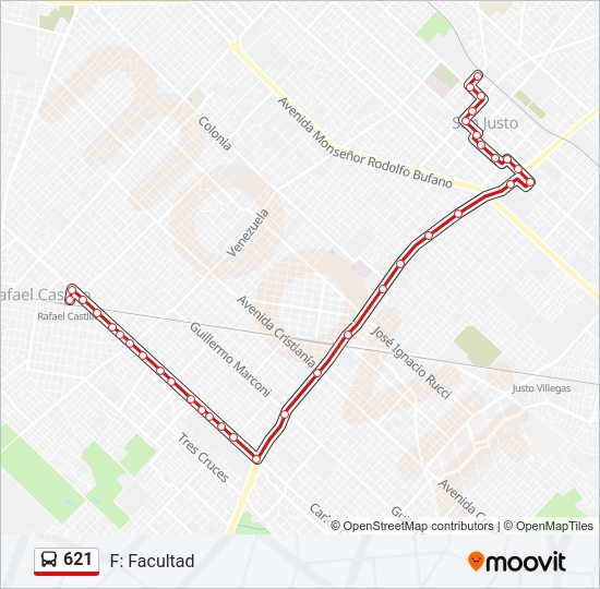 Mapa de 621 de Colectivo