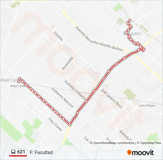 621 Colectivo Line Map