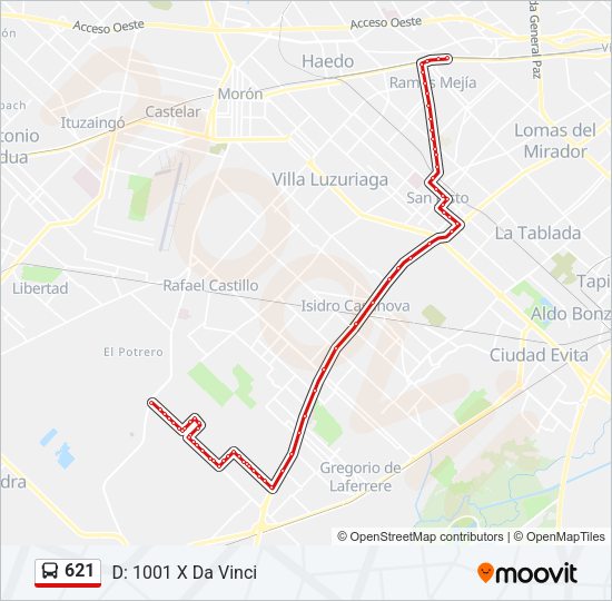 Mapa de 621 de Colectivo