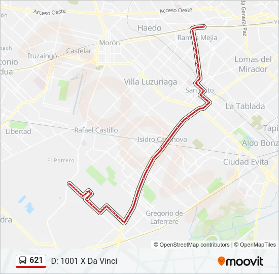 621 Colectivo Line Map