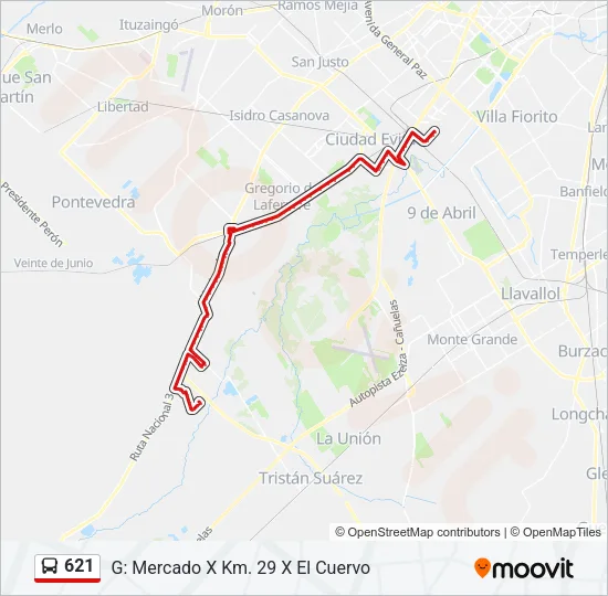 621 Colectivo Line Map