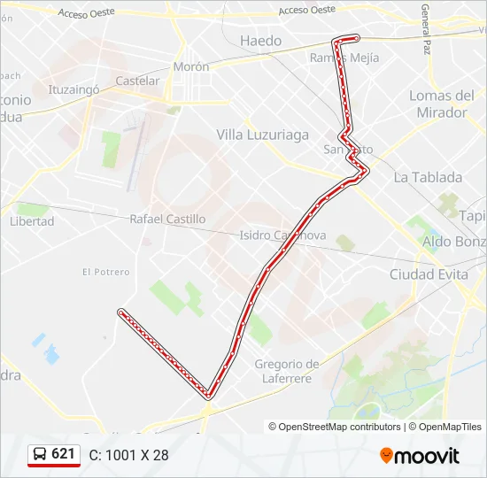 621 Colectivo Line Map