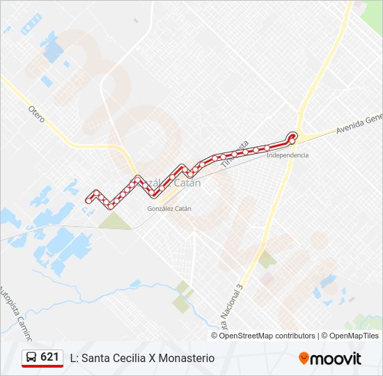 Mapa de 621 de Colectivo