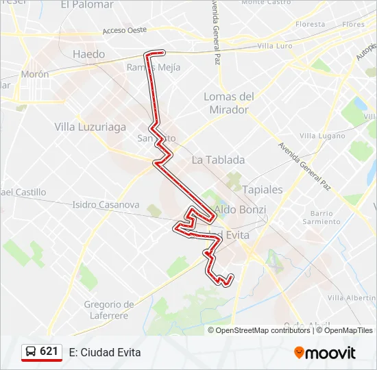 621 Colectivo Line Map