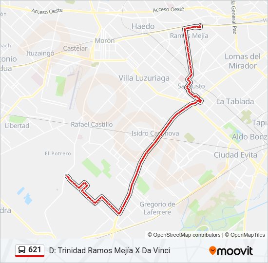 Mapa de 621 de Colectivo