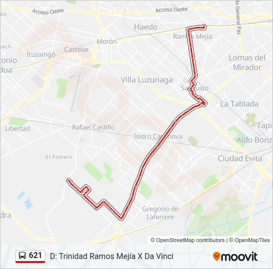 621 Colectivo Line Map