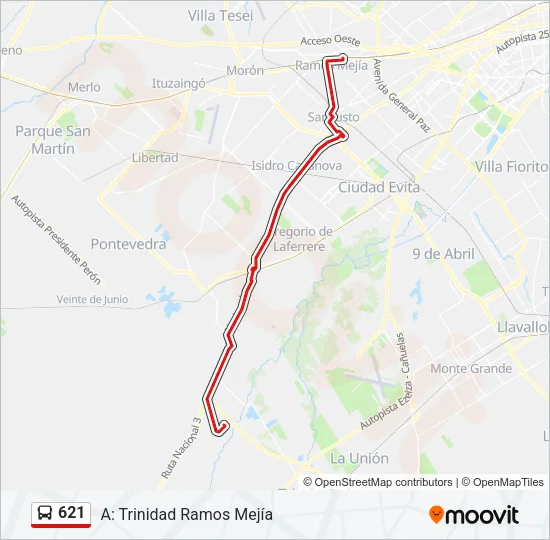 621 Colectivo Line Map