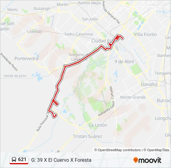 621 Colectivo Line Map
