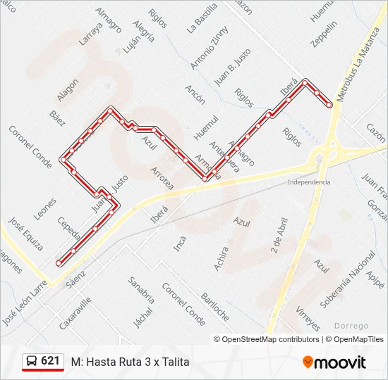Ruta 621: horarios, paradas y mapas - M: Hasta Ruta 3 x Talita ...