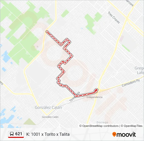 621 Route: Schedules, Stops & Maps - K: 1001 x Torito x Talita (Updated)