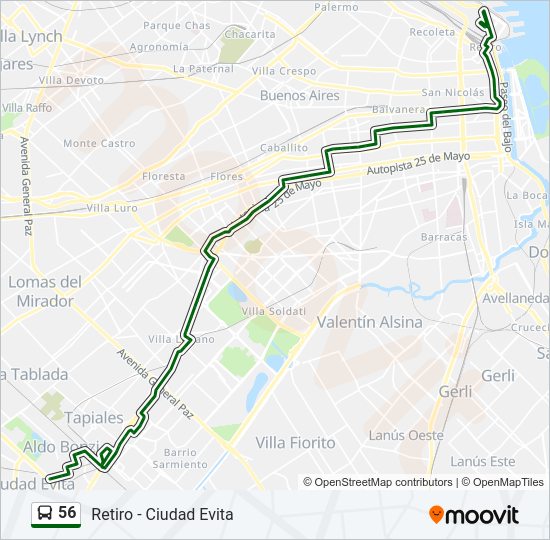 Mapa de 56 de Colectivo